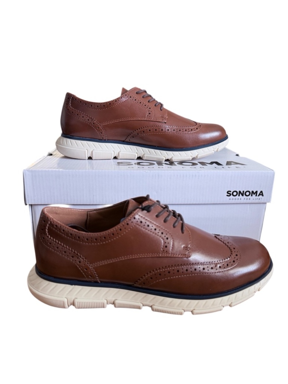 Sonoma Men’s Ortholite Morantt Oxford Shoes size 9 cognac